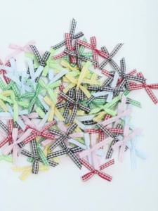 30Pcs Mini Bow Ribbon Tie 2x3cm Satin Ribbon Bows Flower DIY Craft Handwork Bowknots Hair Clip Party Gift Clothes Decor Bow
