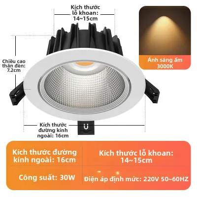 SAINAHEPAN | Đèn LED Spotlight COB Âm Trần Siêu Sáng