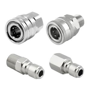 Stainless Steel 1/4\\\" Quick Plug Connector DN8 Adaptor For High Pressure Wash Machine Accessories