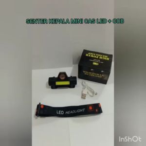 Senter Kepala Mini Head Lamp Led COB Rechargeable Plus Magnet 101 - ShennyStore
