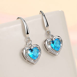 Fashionable Heart Shaped S925 Sterling Silver Earrings Allergy Free Korean Style Jewelry Fresh out New Year Circle Drop Earrings