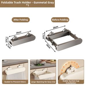 DOOPO | Kitchen Wall-Mounted Suction Foldable Garbage Bag Holder