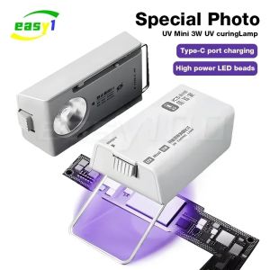 YCS UV MINI Curing Lamp Intelligent Double Beads 3W High Power Fast Curing Light for Motherboard UV Glue Curing Repair Lamp sets