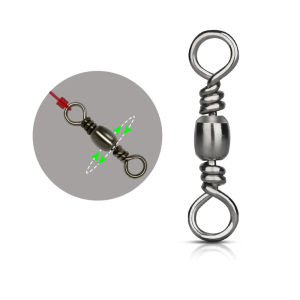 100pcs Carbon Steel Fishing Connector Pin Bearing Rolling Swivel Stainless Steel with Snap Fishhook Lure Tackle Tools