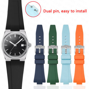 11mm 12mm Rubber Silicone Strap for Tissot PRX Series Super Player T137.407/T137.410 Men Women Original Quick Release Watch Band