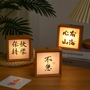 Creative Luminescent Wooden Desk Photo Frame Night Light