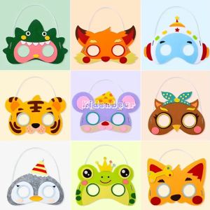 DIY TOPENG BINATANG hewan kartun flanel mainan edukasi anak art craft / prakarya kerajinan tangan souvenir pesta halloween ulang tahun paskah / handmade menempel stiker / mainan montessori anak / felt mask animal