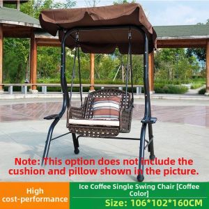 Indoor Outdoor Swing Chair Rattan and Iron Multi-person