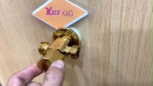 Van T chia nước màu vàng KAG-VanT18 van khóa vòi xịt bồn cầu D21 giảm áp lực sản phẩm cao cấp sang trọng siêu bền