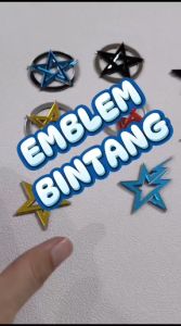 EMBLEM BINTANG PETIR MOTOR UNIVERSAL LOGO STAR CIRCLE TIMBUL