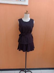 NEW atasan wanita hitam M cewek kutung MEWAH blouse tali pinggang