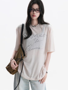 zuocisankon | Floral Design Semi Sheer Loose Fit Short Sleeve Shirt Slimming