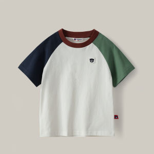 Pure Cotton Short Sleeve round Neck T-Shirt Childrens Summer Clothing 21 Pieces Combed Cotton Boys Girls Tops