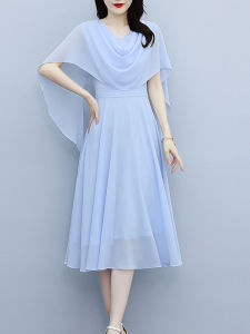 DAIXIANGFEIZI | Spaghetti Strap Small Size Fitted Mid Length Chiffon Dress