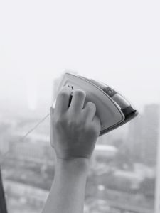 Glass cleaning artifact for household high-rise exterior windows cleaning and scrubbing wiper extension rod double-sided wiping special tool