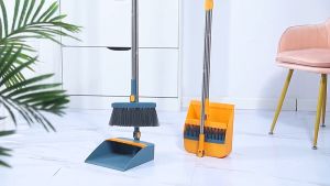 Bộ Chổi Quét Nhà Kèm Hốt Rác 3 In 1 Đa Năng Lông Chổi Cứng Quét Sạch Bụi Bẩn Tóc Có Thanh Gạt Tóc Rác Tiện Lợi