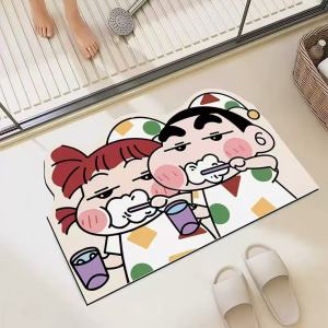 CRAYON SHINCHAN | Thảm Phòng Tắm Khô Nhanh 30x40cm Thấm Nước Tốt Mềm Mại Thoải Mái Thiết Kế Hoạt Hình Anime Thời Trang Quà Tặng Cho Gia Đình