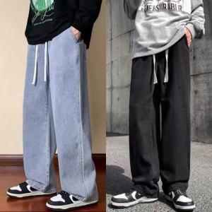 กางเกงยีนส์ขายาวผู้ชาย เอวยางยืด ใส่สบาย ดีไซน์เท่ สไตล์เกาหลี เหมาะกับทุกโอกาส
