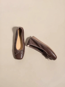 Reemoor | Pointed Toe Ballet Flats Leather Womens Shoes
