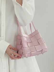 jpj | Adorable Wings Shaped Handbag Womens Single Shoulder Leather Basket Weave Bag Magnetic Buckle Closure Soft Handle Tote Bag