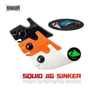 Kingdom Squid Jig Sinker 7g 10g 15g 20g Sinking Luminous EGI Sinker 2pcs per Pack Octopus Cuttlefish Fishing Accessories