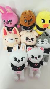 Bandai | Wandering Childrens :Dwaekki/PuppyM/WolfChan/Leebit Pendant Cute Doll ATEEZ Aniteez Peripheral Plush For Decor Fans Toy Gifts