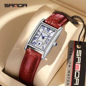 SANDA 1116 2024 Fashion Quartz Movement Womens Watch Luxury Steel And Leather Strap Wristwatch Ladies Dress Watches Simple Hour
