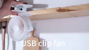 Rechargeable  Portable Clip Fan 720 Degree Rotation Auto Oscillating Quiet Fan Personal Fan For Baby Stroller Home Travel