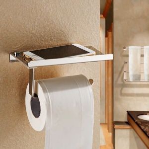 TMS Gantungan Tempat Tissue Gulung Tisu Toilet Gulung Holder Multifungsi Dengan Tatakan Handphone