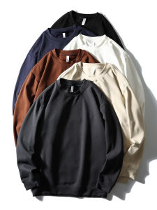 Áo Nỉ Dày Hai Mặt Cho Nam Tay Dài Mùa Xuân Thu Áo Khoác Ngoài Thường Ngày Cổ Tròn Màu Trơn Phong Cách Mỹ Thời Trang Trẻ Trung