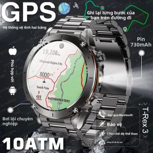 Đồng Hồ Thông Minh T-Rex 3 Ultra GPS 10ATM Màn Hình AMOLED Chống Nước Màn Hình AMOLED Có Màn Hình Kép GNSS Đồng Hồ Thể Thao Thể Dục Cấp Quân Sự Dành Cho Nam Giới Chống Bơi Lội Với GPS 6 Sao Băng Tần Kép