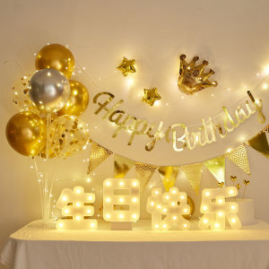 Happy Birthday Letter Light Led Boy Girl Anniversary Romantic Trunk Room Surprise Decoration Scene Nordic Style Fresh Trend