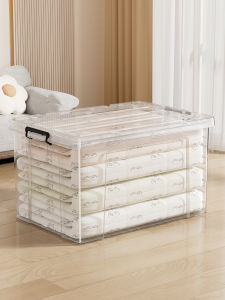 Thickened Large Capacity Transparent Clothes Storage Box Organizer Basket for Bedroom Toy Storage Solution Plastic Dividers
