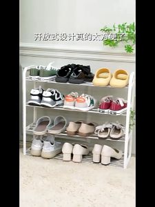 3/4/5 Tier Shoe Rack DIY Space Saving Shoe Organizer Kasut Rak Kasut Hitam Modern Simple Lightweight Shoes Rack Shoes Storage