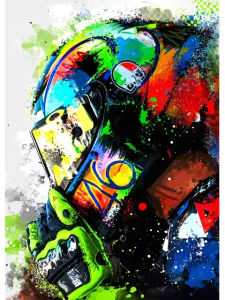 1000PCS Jigsaw Puzzle Valentino Rossi Motorcycle Racer Watercolor Art For Adults Great Family Fun Relaxing Brain Teaser Gift