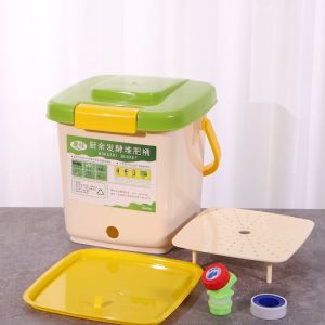 12L Compost Bin Recycle Composter Aerated Compost Bin PP Organic Homemade Trash Can Bucket Kitchen Garden Food Waste Bins