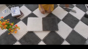 30*30cm Child Carpet Plush Play Puzzle Mat Kids EVA Foam Splicing Rug Soft Plush Children Puzzle Mat Interlock Bedroom Floor Playmat Baby Crawling Soft Pad Bedroom Anti-collision Mat