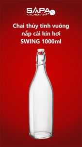 Chai Thủy Tinh Vuông Swing Bormioli Rocco - 1 Lít