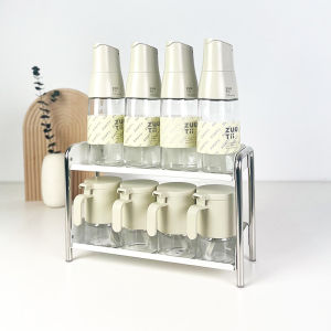 Zuutii Stainless Steel Kitchen Counter Spice Holder Storage Rack Two Layers Metal Material Japanese Style Organizer