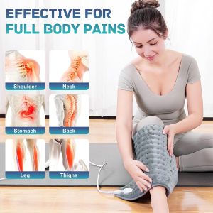 Agdoad Electric Therapy Heating Blanket Thermal Microplush Heat Mat Neck Waist Back Warmer Wrap Menstrual Pain Relief 60x30cm