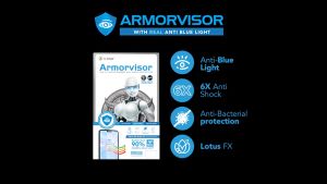 X.One Armorvisor 7H Anti Blue Light Eye Vision Shock Impact Absorption Protection Full Coverage Screen Protector for iPhone 15 14 13 Pro Max Plus