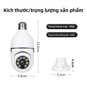 Camera Giám Sát Không Dây E27 Tầm Nhìn Ban Đêm Camera IP Dạng Vòm Trong Nhà 2MP Có Chức Năng Giám Sát Trẻ Em Mini CCTV Bảo Vệ Video An Ninh
