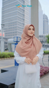 FIRST HIJAB - Anima Hijab Segiempat Cutting Laser 130x130 cm Bahan Wolfis Premium | Hijab Kantoran