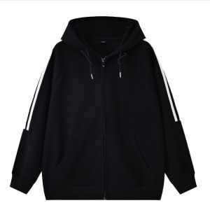 Áo Nỉ Có Mũ Trùm Đầu American Retro Heavyweight Stripes Cardigan Áo Khoác Thể Thao Nữ Mùa Xuân Thu Áo Khoác Ngoài Có Khóa Kéo