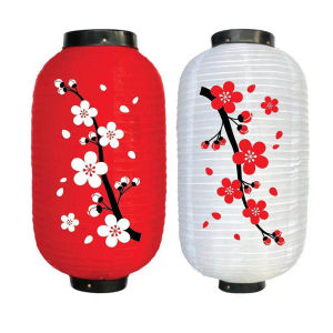 【ANENG】Chinese Traditional Plum Blossom Lantern 25cm Long Shaped Cloth Light for Home Decoration