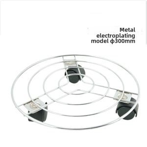 Flower Pot Tray round Rack with Wheels Bonsai Base Pot Iron Universal Wheel Movable Shelves Gas Bottle