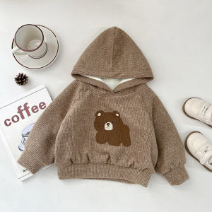 Hooded Fleece Thick Cartoon Baby Set