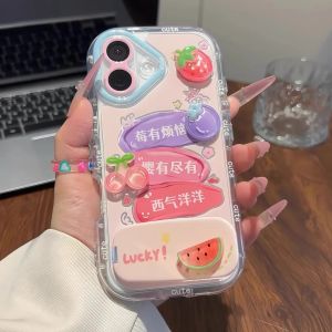 16 15ProMax 14Plus 13 12 11 XS 8Plus 7P 6s Full Cover Anti-Fall Phone Case Cute Creative Silicone Protective Shell