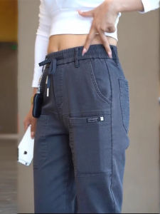 HULIXIONGDI | Relaxed Fit Tapered Pants With Elastic Waistband Pants