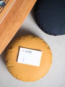 Modern Simple Leather Zafu Cushion Tatami Style Floor Seat Pad for Home Bedroom Balcony Window Noval Small Tufted Seat